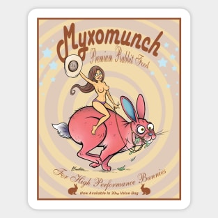 Myxomunch rabbit food poster Sticker